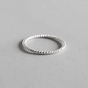 Cluster Ringen 925 Sterling Zilver Voor Vrouwen Bijoux Mode 1.2mm Twist Ring Anillos De Plata Anel Feminino Sieraden