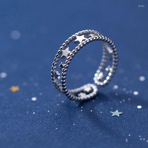 Bagues de cluster 925 Sterling Silver pour femmes étoiles réglables bohème maman accessoires de mode dames bijoux de doigt bijoux