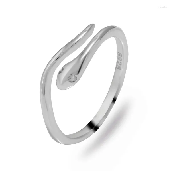 Anillos de racimo 925 plata esterlina para mujeres hombres desgaste diario serpiente ajustable anillo abierto compromiso boda niñas regalo joyería