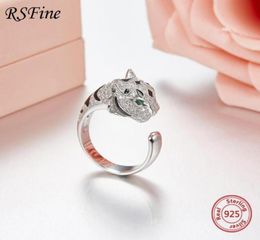 Cluster Ringen 925 Sterling Zilver Groene Ogen Luipaard Ring Manchet Vinger Verharde Zirkoon Panter Dier Voor Vrouwen Fijne Sieraden76884726940135