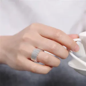 Bagues de cluster 925 Sterling Silver Bague Web entrelacée pour femme hommes simple mode charme mariage fiançailles fête bijoux en gros