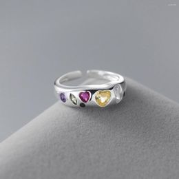 Cluster Ringen 925 Sterling Zilver Onregelmatige Hart Zirkoon Voor Vrouwen Bruiloft Luxe Designer Sieraden Accessoires Aanbiedingen Met