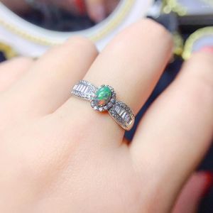 Clusterringen 925 Sterling Silver Opal Natural Gem Sieraden Ring Dames Luxe ketting Kerstcadeau met