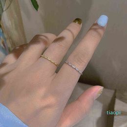 Anillos de racimo 925 plata esterlina anillo abierto brillante circón ajustable índice de apilamiento anillo de cola de dedo moda femenina personalidad joyería de fiesta