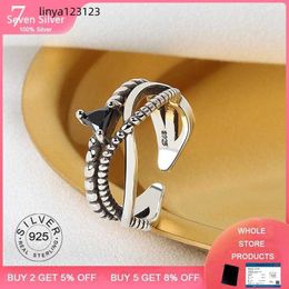 Cluster Ringen 925 Sterling Zilver Open Ring Voor Vrouwen INS Minimalistische Onregelmatige Driehoek Zirkoon Sieraden Bijoux Verjaardag
