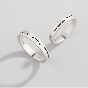 Cluster Rings 925 Sterling Silver Design Original Morse Mot De Passe Couple Femme Forever Love Code Anneau Pour Les Femmes Coréenne Fine Jewelry