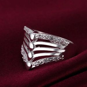 Anillos de clúster 925 Sterling Silver Ring Fashion Retro para mujeres Lady Bastante bonito encanto elegante Joyería de piedra con envío gratis H240504