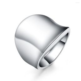 Anillos de racimo 925 anillo de plata esterlina brillante simple para mujer encanto joyería regalo de compromiso R052