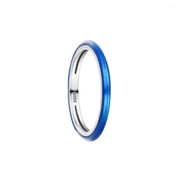 Cluster Ringen 925 Sterling Zilveren Ring ME Elektrisch Blauw Voor Vrouwen Bruiloft Verlovingssieraden Bague Femme Anillos