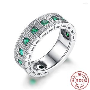 Bagues en grappe 925 bague en argent Sterling sertie de cristal de Zircon pour les bijoux glamour des femmes fiançailles cadeaux de mariage