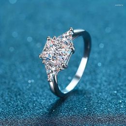 Cluster ringen 925 Sterling Silver Ring met 3ct Moissanite Birthday Anniversary Promise for Haar