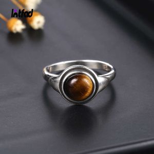 Cluster Anneaux 925 Sterling Silver Rings Naturel Rond Oeil De Tigre Labradorite Simple Anneau pour Femmes Améthyste Bijoux De Noce En Gros G230228