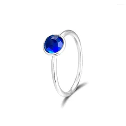 Bagues de cluster 925 Sterling Silver Septembre Droplet Bague Saphir Couleur Bijoux pour DIY Femmes Fête Mariage Birthstone