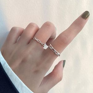 Cluster Ringen 925 Sterling Zilver Unieke Retro Letters Ring Voor Vrouwen Sieraden Vinger Verstelbare Open Vintage Party Verjaardagscadeau