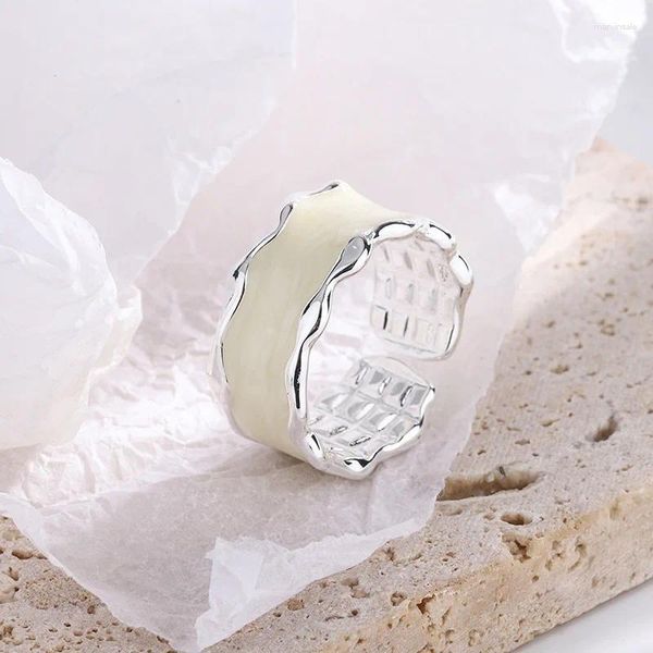 Anillos de racimo 925 Sterling Silver Wave para mujeres Anillo de compromiso accesorios de joyería de lujo cosas al por mayor con