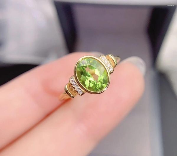 Cluster anneaux 925 Silver Silver Women Jewe Peridot Ring Fashion Gift for Bielry J0608554agggg