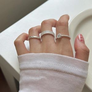 Clusterringen 925 Sterling Silver Zirkon Bead Ring For Women Girl Fashion Party Geschenk veelzijdige zoete coole vintage Koreaanse sieraden Drop