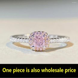 Anillos de racimo 925 plata esterlina triturada corte de hielo corte rosa amarillo alto carbono diamante anillo de piedras preciosas fiesta boutique joyería