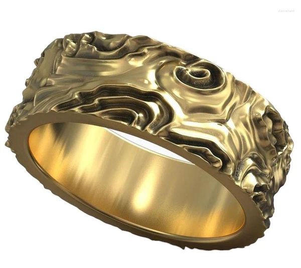 Bagues de cluster 9g Vent Ornement traditionnel d'Asie de l'Est Bande de mariage Or 925 Argent sterling massif