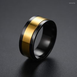 Clusterringen 9 mm roteerbare basisring voor mannen angst fidget titanium roestvrijstalen spinning spinner casual mannelijke stijlvolle punk sieraden