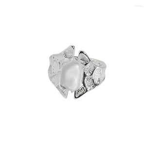 Bagues de cluster Une conception de niche avec un tempérament polyvalent Rétro Micro Set 925 Bague ouverte en argent sterling pour femme