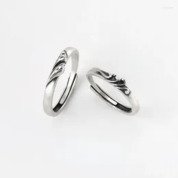Cluster-Ringe, ein Paar S925-Sterlingsilber, schlichter Herren- und Damenring, Liebhaber des „The Vow Eternal Love“-Retro-Armbands