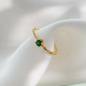 Clusterringen Verstelbare Emerald Ringd voor vrouwen Lovely Luxury Tail Ring Engagement Fashion Sieraden Gift Party