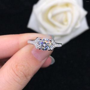 Clusterringen betaalbaar huwelijksmerk sieraden 1CT D kleur moissanit diamant ring verloving vrouwelijk 18k witgoud