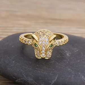 Cluster Ringen AIBEF AAA Zirconia Crystal Opening Bull Animal Goud Kleur Verstelbare Vinger Vrouwen Fashion Statement Sieraden Gift