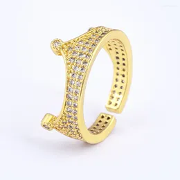 Cluster anneaux Aibef Strange Design Copper Zircon Ring Occident Punk Golden Metal Texture Bijoux Finger pour femmes Anillos Mujer cadeau