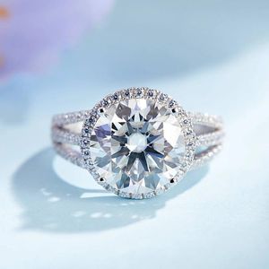 Cluster Rings Ainan 5ct Moissanite Ring Excellent Round Diamond 925 Silver GRA Certified For Engagement Wedding Women Jewelry