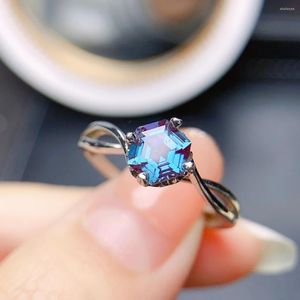 Cluster Rings Bague Alexandrite Bintage Hexagon Cut Engagement 6 Prong Wedding Women