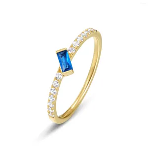 Clusterringen ALLNOEL massief 14K 585 geel goud voor dames natuurlijke blauwe spinel witte zirkoon huwelijksverjaardag geschenken trendy fijne sieraden