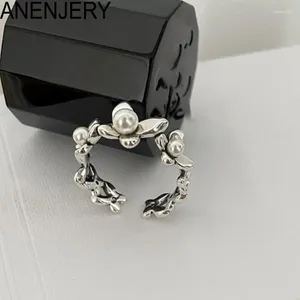 Cluster Ringen ANENJERY Vlinder Parel Open Ring Voor Vrouwen Licht Luxe Design Niche Wijsvinger Partij Sieraden Accessoires Anillos