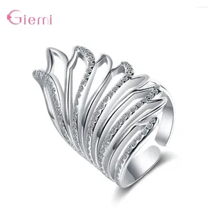 Boungettes réglables de cluster Angel Aile pour les femmes Sterling Silver 925 Véritable ouverture ronde Ring EST Bijoux de mode