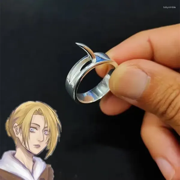 Anneaux de cluster Anime Attaque sur Titan Bague Cosplay Shingeki No Kyojin Annie Leonhart Bijoux Prop Accessoires Métal Unisexe Cadeaux De Noël