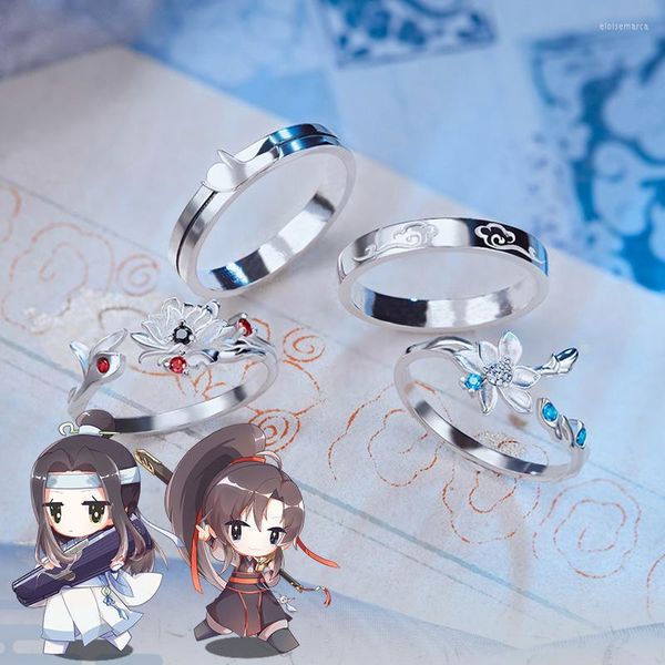 Bagues de cluster Anime Grandmaster Of Demonic Cultivation Ring Wei Wuxian Lan Wangji Cosplay Unisexe Mo Dao Zu Shi Bijoux Accessoires Prop