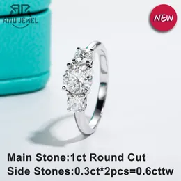 Cluster anneaux anujewel 1.6cttw d couleur comerie Moisanite Engagement pour les femmes 925 Sterling Silver Promise Wedding Fine Jewelry Wholesale