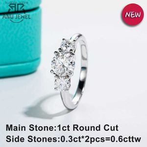 Cluster Ringen AnuJewel 1.6ctw D Kleur Moissanite Verlovingsringen Voor Vrouwen 925 Sterling Zilveren Belofte Trouwringen Fijne Sieraden Groothandel L240315