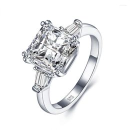 Cluster ringen Anziw Classic 925 Sterling Silver Three Stone Square Wedding Engagement Bridal For Women Party Lover Jewelry