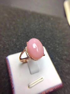 Cluster ringen aankomst natuurlijke echte en roze opaal ring 925 sterling zilveren fijne sieraden