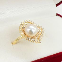 Bagues de grappe arrivée perle anneau naturel d'eau douce en forme de coeur conception 14K or rempli femme bijoux de mariage cadeau