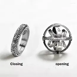Cluster Ringen AsJerlya Astronomische Bal Voor Vrouwen Mannen Creatieve Complexe Roterende Kosmische Vinger Ring Sieraden