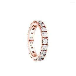 Cluster Ringen Authentieke 925 Sterling Zilver Fonkelende Rij Eternity Ring Bruiloft Verloving Vrouwen Mode-sieraden Anillos 2024