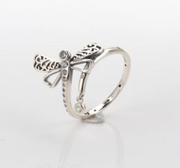 Cluster Anneaux Authentiques 925 Ring Sterling Silver Dreamy Dragonfly Ring Clar CZ compatible avec Opean Jewelry7546993