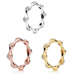 Clusterringen Authentiek 925 Sterling Zilver Sprankelende Moderne LovePods Met Kristallen Ring Voor Vrouwen Bruiloft Europa Mode-sieraden