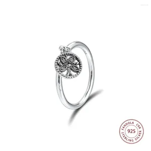 Cluster Ringen Authentieke 925 Sterling Zilveren Levensboom Voor Vrouwen Bruiloft Verlovingsring Originele Sieraden Meisje Liefhebbers Gift Groothandel