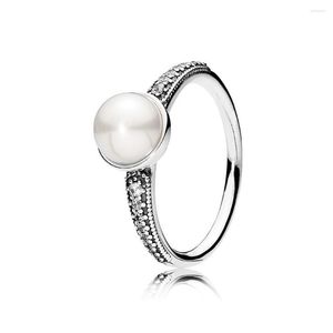Bagues de cluster authentique 925 en argent Sterling élégant beauté perle bague de mode pour les femmes cadeau bijoux à bricoler soi-même