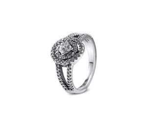 Clusterringen Authentiek 925 Sterling Zilver Sprankelende Dubbele Ring Bruiloft Verloving Voor Vrouwen Fijne Sieraden Cadeau Bijoux 20213731985