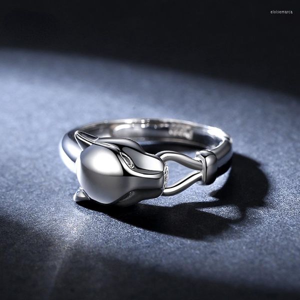 Anillos de racimo Auténtico Pt950 Platino Moda masculina Dominante Anillo móvil ajustable